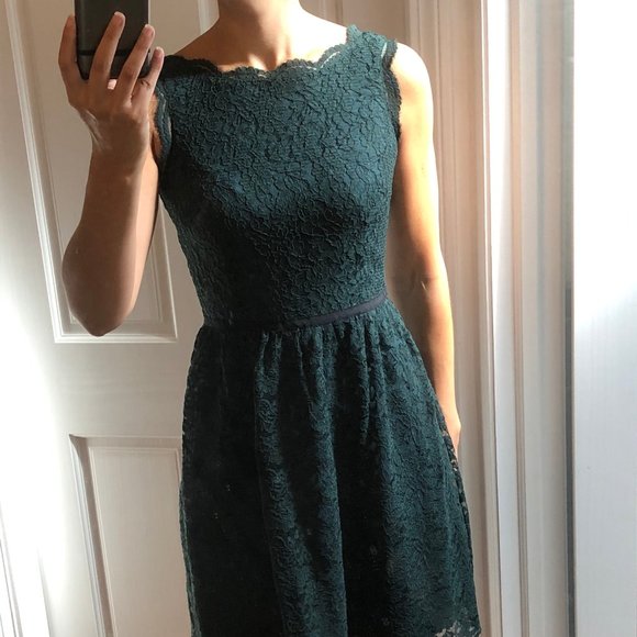 emerald lace dress